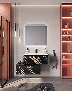 Нижняя тумба Cezares SLIDER-800-1C-PI-NF-P черный фьюжн для ванной в интернет-магазине сантехники Sanbest