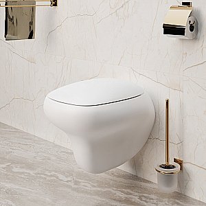 Унитаз подвесной Ambassador Diamond 123T20101R безободковый, белый матовый купить в интернет-магазине Sanbest