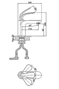Смеситель для раковины D&K Venice Gondola DA1022141 купить в интернет-магазине сантехники Sanbest