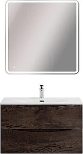 Тумба с раковиной BelBagno MARINO-CER-N-800-2C-SO-RNG-P Rovere Nature Grigio для ванной в интернет-магазине Sanbest