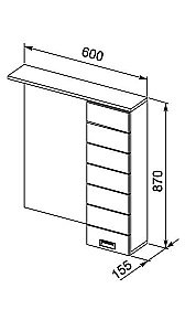 Зеркало со шкафом Aquanet Доминика 60 белое в ванную от интернет-магазине сантехники Sanbest