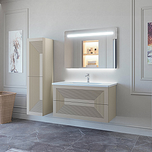 Тумба с раковиной Caprigo Modo-Quarta 100 с интегрированной ручкой, цвет на выбор/эмаль для ванной в интернет-магазине Sanbest