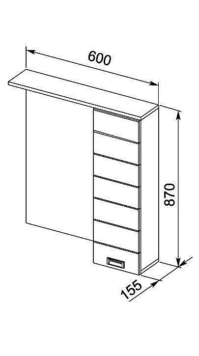 Зеркало со шкафом Aquanet Доминика 60 белое в ванную от интернет-магазине сантехники Sanbest