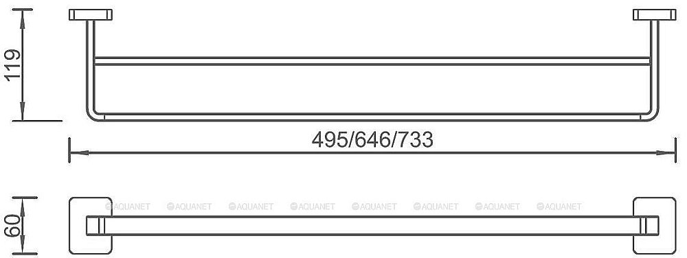 Полотенцедержатель Aquanet 246617 купить в интернет-магазине сантехники Sanbest