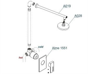 Душевая система WasserKRAFT Alme 1500 A12528 купить в интернет-магазине сантехники Sanbest