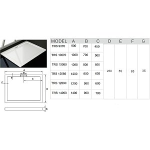 Душевой поддон WeltWasser WW TRS 90x70 белый купить в интернет-магазине Sanbest