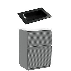 Тумба с раковиной Sancos FOLK Floor FL60FES/CN7011MBwx 60 Ergraut soft для ванной в интернет-магазине Sanbest
