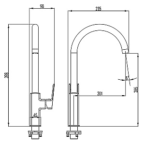Смеситель для кухни Azario HARDCORE AZ-VJG568277C хром купить в интернет-магазине сантехники Sanbest