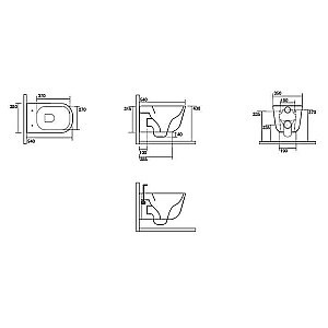 Унитаз подвесной Kerasan Tribeca 5114 Чёрный матовый, безободковый купить в интернет-магазине Sanbest