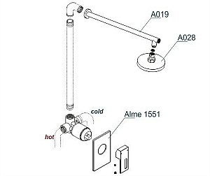 Душевая система WasserKRAFT Alme 1500 A12528 купить в интернет-магазине сантехники Sanbest