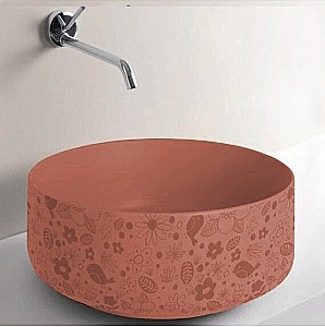 Раковина накладная Artceram Cognac 42 COL001 14 87 Rosso corallo/lol купить в интернет-магазине Sanbest