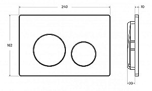 Кнопка для инсталляции BelBagno BB-03C-IN сатин купить в интернет-магазине сантехники Sanbest