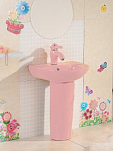 Раковина детская на пьедестале Gid Aventura 43 Nb192-PK розовая матовая купить в интернет-магазине Sanbest