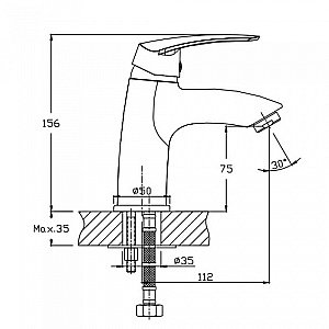 Смеситель для раковины Orange Alfi M18-021cr хром купить в интернет-магазине сантехники Sanbest