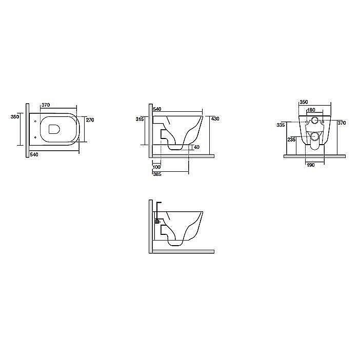 Унитаз подвесной Kerasan Tribeca 5114 Чёрный матовый, безободковый купить в интернет-магазине Sanbest