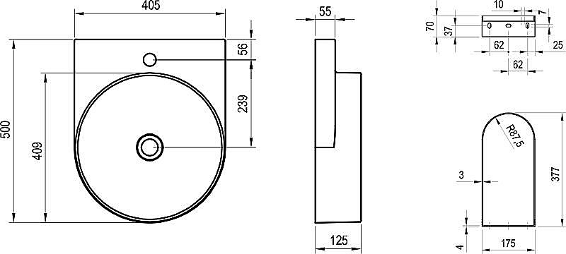 Раковина Ravak Yard 400 XJX0E240001 белый матовый купить в интернет-магазине Sanbest