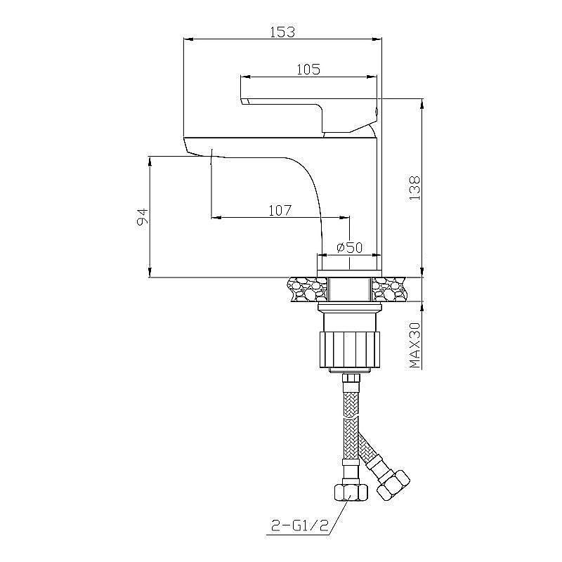 Смеситель для раковины Rossinka RS50-12 купить в интернет-магазине сантехники Sanbest