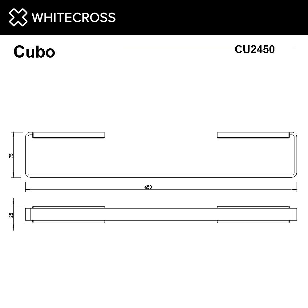 Полотенцедержатель WhiteCross Cubo CU2450GM оружейная сталь купить в интернет-магазине сантехники Sanbest
