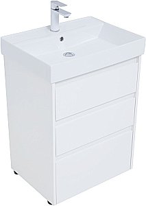 Тумба с раковиной Aquanet Nova Lite 302469 60 белый глянец для ванной в интернет-магазине Sanbest