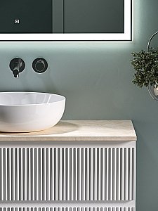 Тумба с раковиной Sancos SNOB R 100 со столешницей, белая матовый для ванной в интернет-магазине Sanbest