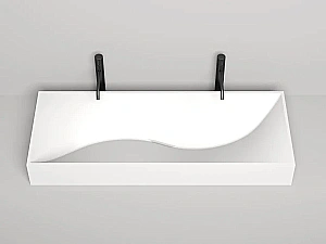 Раковина накладная Salini Sonata 1401201M 119,5 из искусственного камня S-Stone, белая матовая купить в интернет-магазине Sanbest