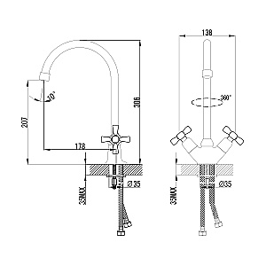 Смеситель для кухни Lemark Benefit LM2505C купить в интернет-магазине сантехники Sanbest