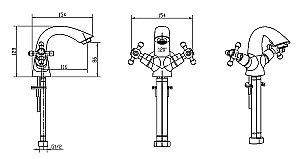 Смеситель для раковины Boheme Royal Cristal 311-Royal/CRST black бронза/Preciosa купить в интернет-магазине сантехники Sanbest