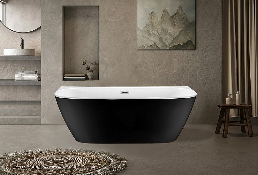 Ванна акриловая Esbano San Marino ESVASANMB 170х80 черная, белая купить в интернет-магазине Sanbest