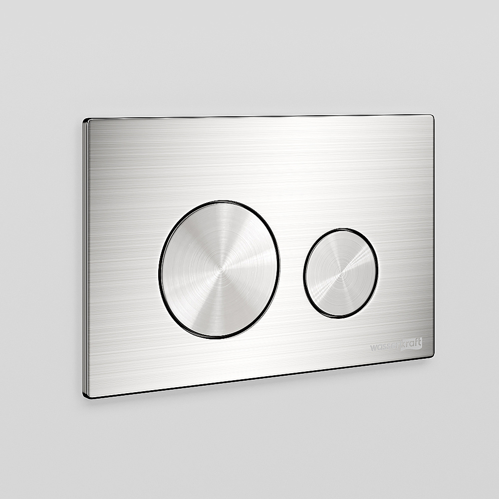 Кнопка для инсталяции WasserKraft BN02 брашированный никель купить в интернет-магазине сантехники Sanbest