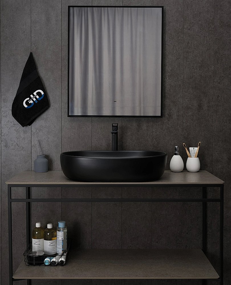 Раковина накладная Gid Lago 60 Bm9026a 53369 черная матовая купить в интернет-магазине Sanbest