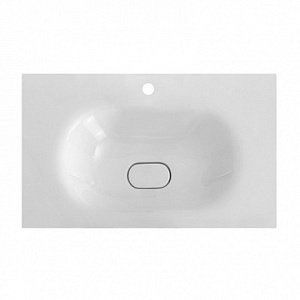 Тумба с раковиной Cezares ECO-750-2C-SO-BL белая глянцевая для ванной в интернет-магазине Sanbest