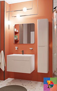 Мебель для ванной Эстет Kare Luxe 80 подвесная 1 ящик по цвету RAL с блестками для ванной в интернет-магазине Sanbest