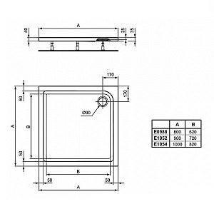 Душевой поддон Ideal Standard Connect Air E105401 100x100 купить в интернет-магазине Sanbest