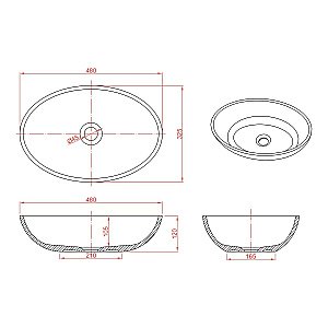 Раковина накладная Montebianco CONCA 12093 белая матовая купить в интернет-магазине Sanbest