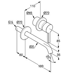 Смеситель для раковины KLUDI NOVA FONTE Pura 202440515 купить в интернет-магазине сантехники Sanbest