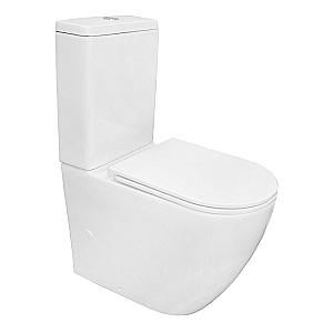 Унитаз напольный Azario Grado AZ-2141 UQ1 белый, безободковый, с бачком, с крышкой микролифт, слив торнадо купить в интернет-магазине Sanbest