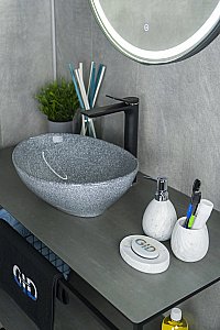 Раковина накладная Gid Lago 41 Mnc331 54430 серая купить в интернет-магазине Sanbest