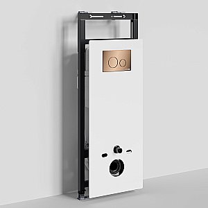 Инсталляция для унитаза WasserKraft Salm 27TLT.010.ME.WH.RG02 белая панель/кнопка розовое золото купить в интернет-магазине сантехники Sanbest