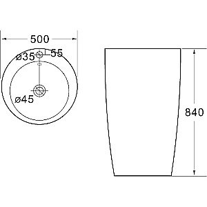 Раковина напольная SantiLine 50 SL-4004C серая купить в интернет-магазине Sanbest