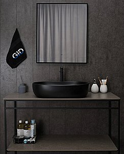 Раковина накладная Gid Lago 60 Bm9026a 53369 черная матовая купить в интернет-магазине Sanbest