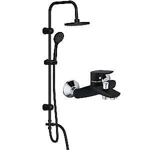 Смеситель для ванны с душевой колонной Dorff Comfort D0708010BL черный матовый/хром купить в интернет-магазине сантехники Sanbest