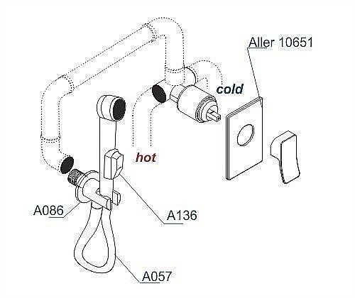 Гигиенический душ WasserKRAFT Aller A106157 хром купить в интернет-магазине сантехники Sanbest