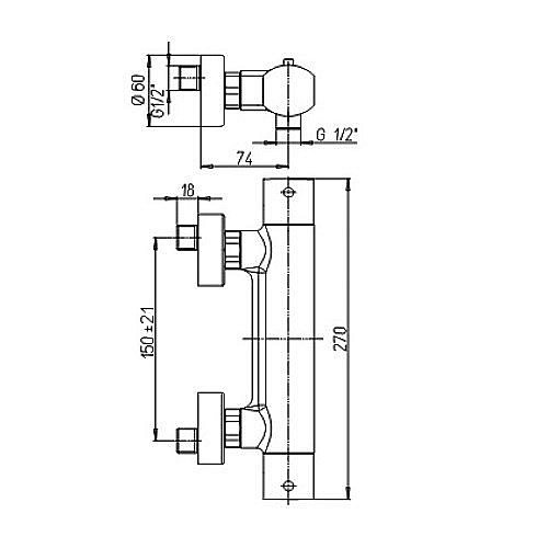 Смеситель для душа PAINI Ovo 86CR511TH хром купить в интернет-магазине сантехники Sanbest