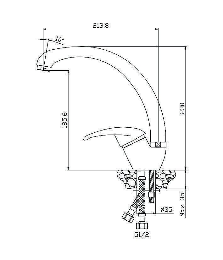 Смеситель для кухни Olive's Lerida 08430LR купить в интернет-магазине сантехники Sanbest