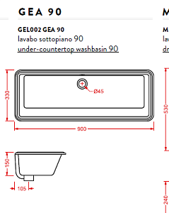 Раковина ARTCERAM WASHBASINS GEA купить в интернет-магазине Sanbest