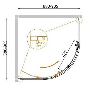 Душевой уголок Cezares MOLVENO-R-1 90x90 купить в интернет-магазине Sanbest