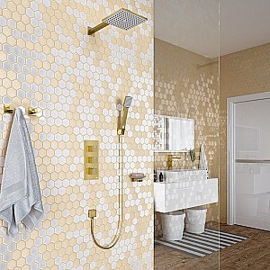 Душевая система Timo Tetra-thermo SX-0179/17SM золото матовое купить в интернет-магазине сантехники Sanbest