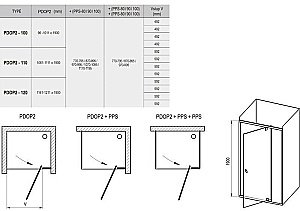 Душевой уголок Ravak Pivot PDOP2 + PPS 80x110 черный купить в интернет-магазине Sanbest