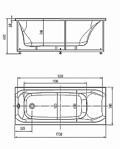 Ванна Aquatek Альфа 170х70 ALF170-0000038 белая купить в интернет-магазине Sanbest
