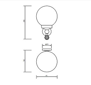 Светильник Migliore Amerida ML.AMR-60.430.BR бронза/Swarovski купить в интернет-магазине сантехники Sanbest